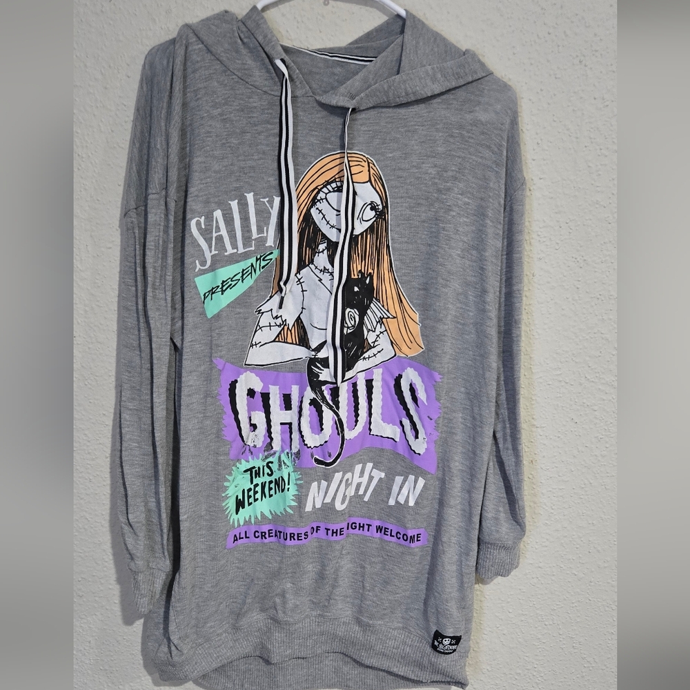 Nightmare Before Christmas long hooded sweater, size M (8/10) Runs Very Big! - Picture 3 of 6